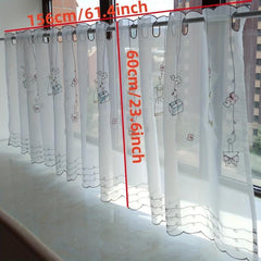 1pc Voile Curtains for Kitchen Bedroom and Home Decor Short Valances