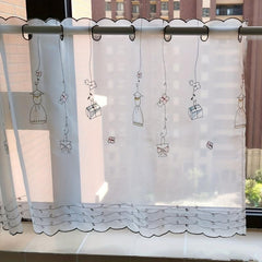 1pc Voile Curtains for Kitchen Bedroom and Home Decor Short Valances