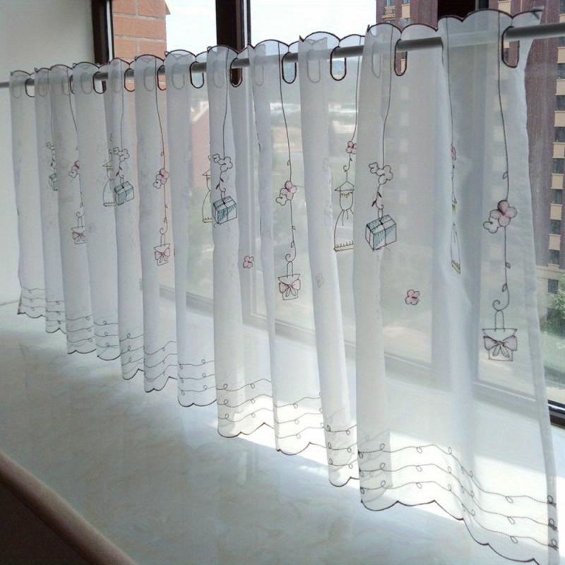 1pc Voile Curtains for Kitchen Bedroom and Home Decor Short Valances