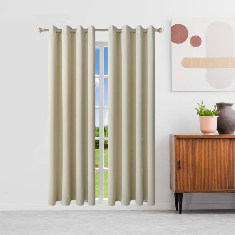 Blackout Curtain Heat Insulation Grommet Top Curtain
