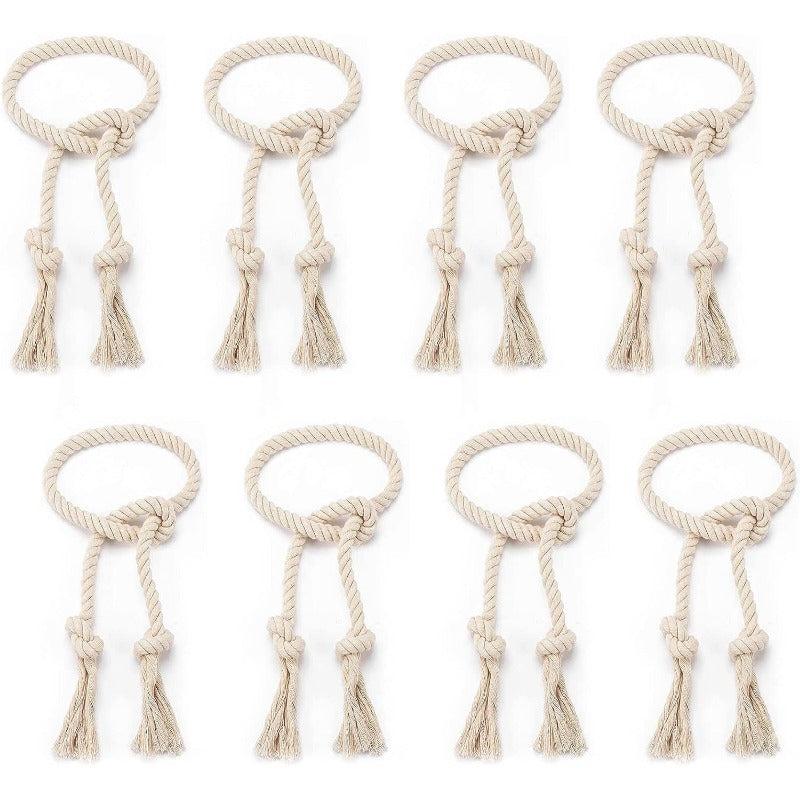 8pcs Natural Cotton Curtain Ties Cream Style Curtain Holdback For Bedroom