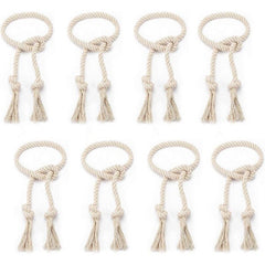 8pcs Natural Cotton Curtain Ties Cream Style Curtain Holdback For Bedroom