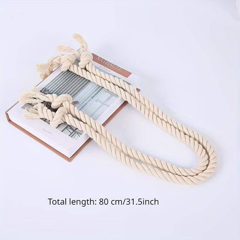 8pcs Natural Cotton Curtain Ties Cream Style Curtain Holdback For Bedroom