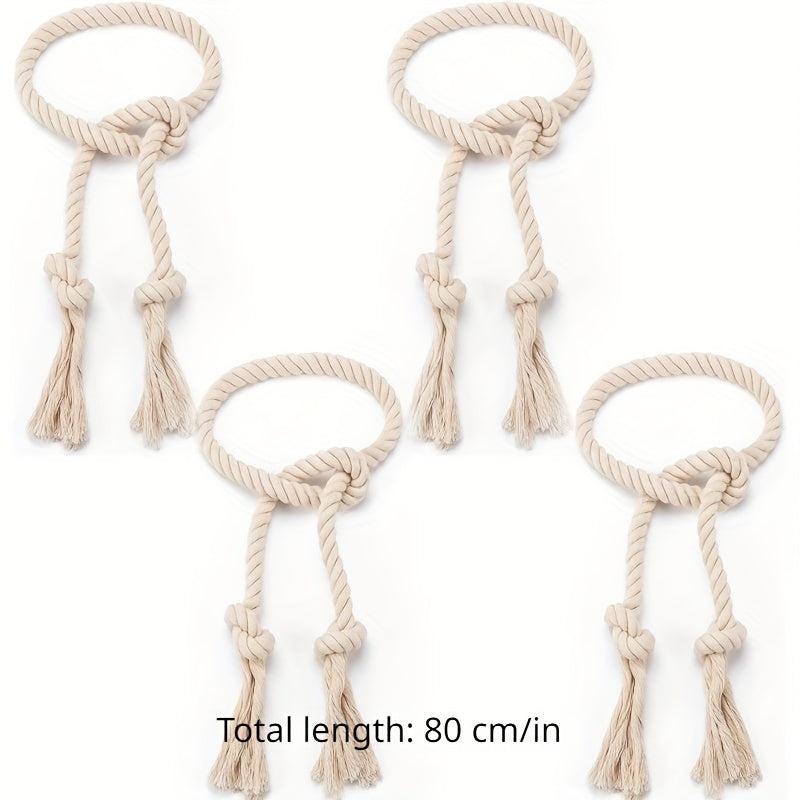 8pcs Natural Cotton Curtain Ties Cream Style Curtain Holdback For Bedroom