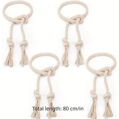 8pcs Natural Cotton Curtain Ties Cream Style Curtain Holdback For Bedroom