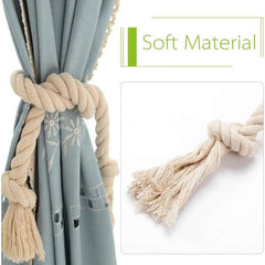 8pcs Natural Cotton Curtain Ties Cream Style Curtain Holdback For Bedroom