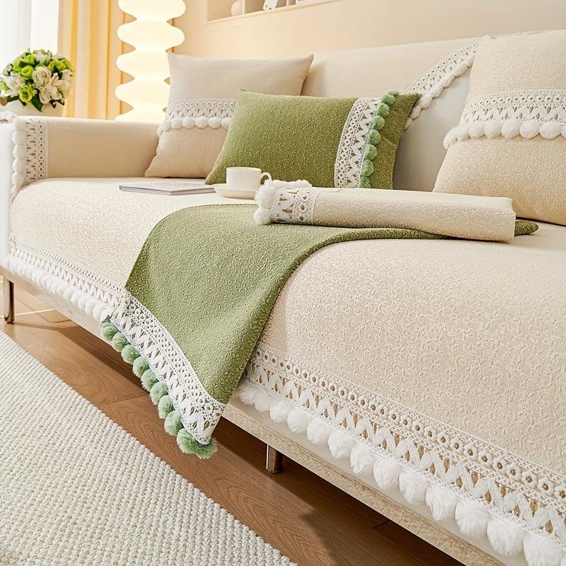 Pastoral Flower Sofa Slipcover Universal Couch Cover Non Slip