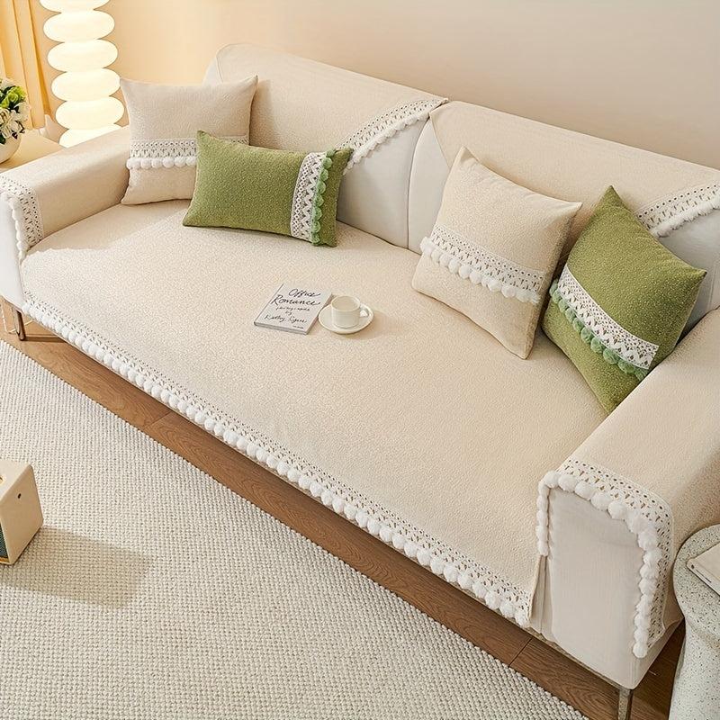 Pastoral Flower Sofa Slipcover Universal Couch Cover Non Slip