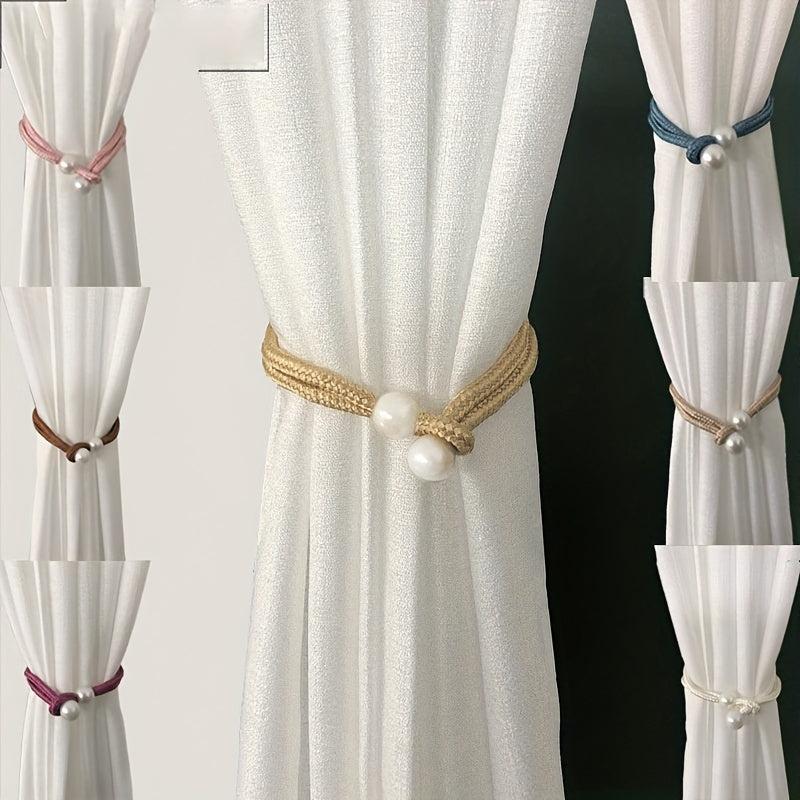 1pc Modern Rhinestone & Faux Pearl Curtain Tieback