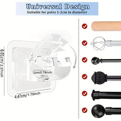 8pcs Self Adhesive Curtain Rod Brackets No Drilling Adjustable