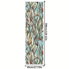 Leaf Printed Decorative Window Film PVC Home Bathroom Window Sticker