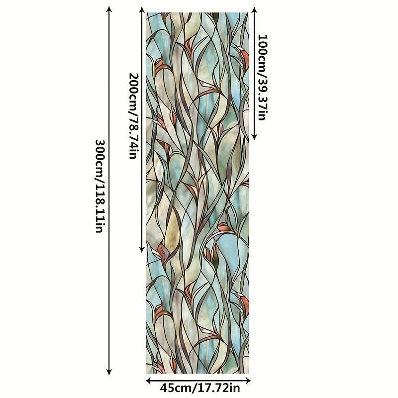 Leaf Printed Decorative Window Film PVC Home Bathroom Window Sticker