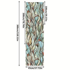 Leaf Printed Decorative Window Film PVC Home Bathroom Window Sticker