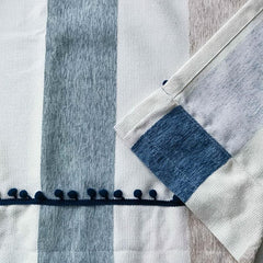 1PC Cafe Blackout Short Curtains Valance Colorful Striped Tassels