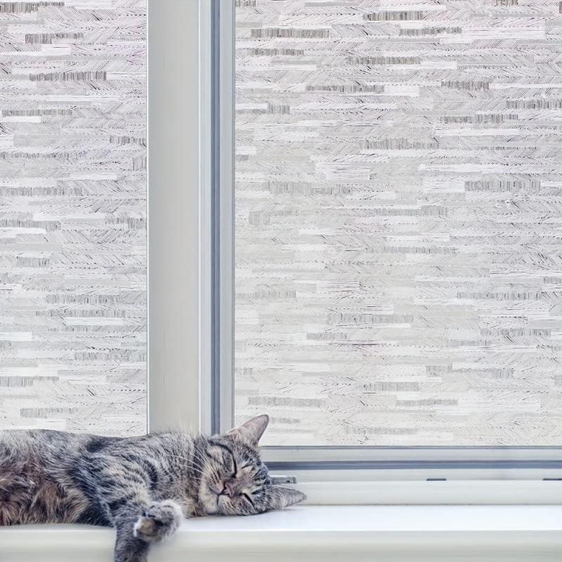 Privacy Window Film Frosted Glass Static Cling Sun Blocking Removable Decor
