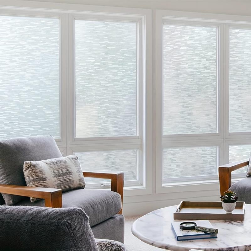 Privacy Window Film Frosted Glass Static Cling Sun Blocking Removable Decor