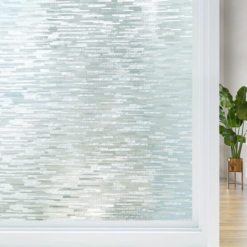 Privacy Window Film Frosted Glass Static Cling Sun Blocking Removable Decor