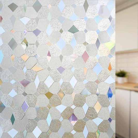 Privacy Window Film No Glue Stained Glass Door Sticker