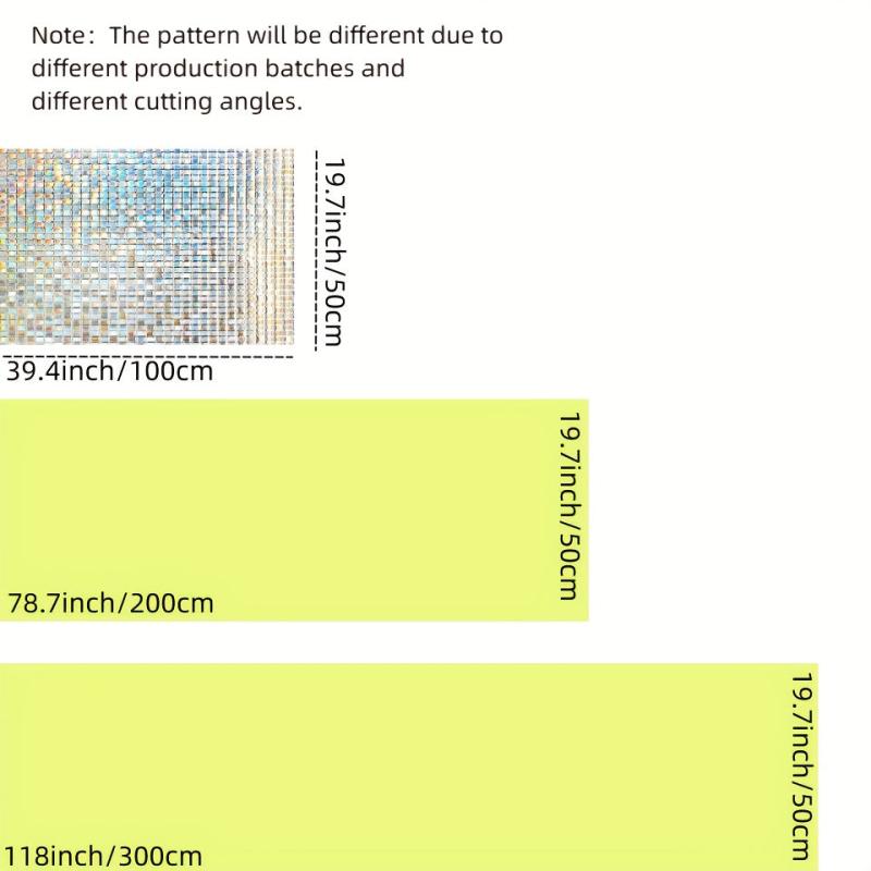 Rainbow Privacy Window Film 3D Stained Glass Block Decorative Home Tinting