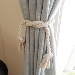 2pcs Cotton Rope Curtain Tiebacks, Modern Design Curtain Buckles