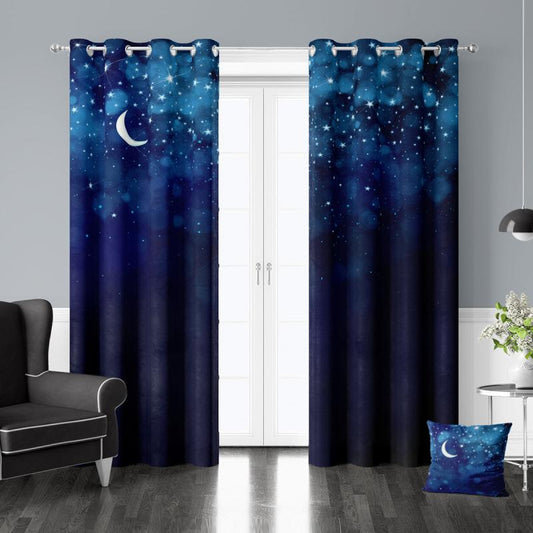 Galaxy Print Curtain for Home Decoration