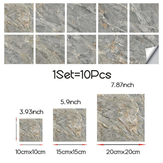 10pcs Marble Tile Stickers Waterproof Decorative Marble Stickers