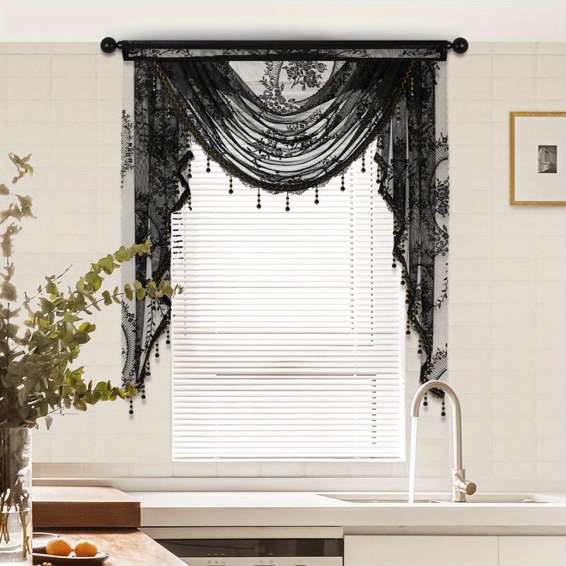 European Style Lace Valance Flower Pattern Curtain