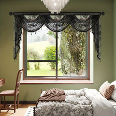 European Style Lace Valance Flower Pattern Curtain