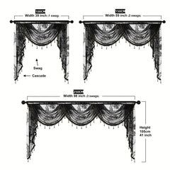 European Style Lace Valance Flower Pattern Curtain