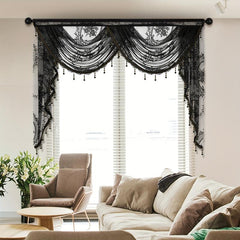 European Style Lace Valance Flower Pattern Curtain
