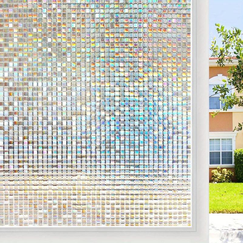 Rainbow Stained Glass Window Privacy Film 3D Holographic Vinyl