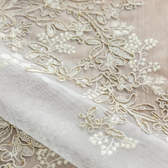 Embroidery Sheer Curtain Embossed Branch Leaf Pattern Embroidery Curtain