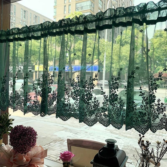 Vintage Floral Lace Short Curtains for Small Windows - Home Decor