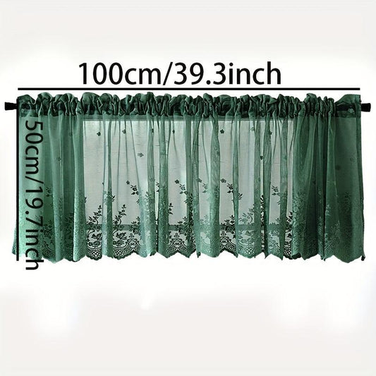 Vintage Floral Lace Short Curtains for Small Windows - Home Decor