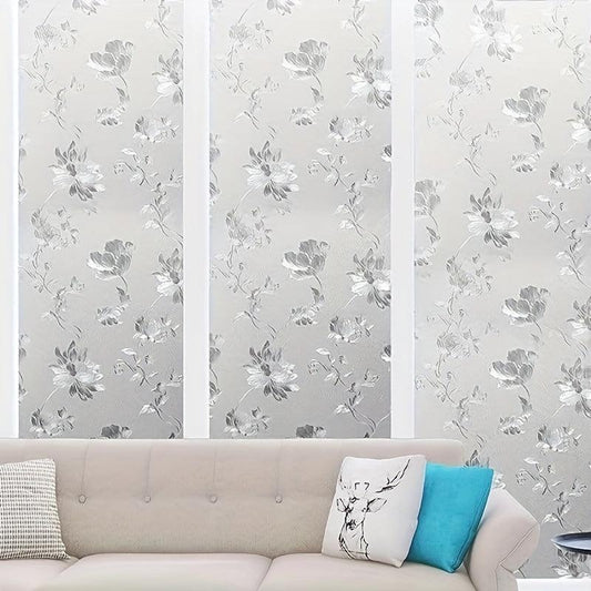 Hibiscus Flower Pattern Window Film for Privacy