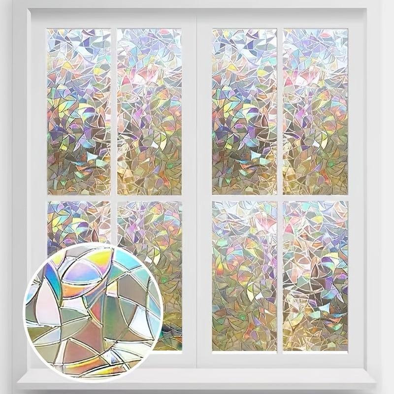 Rainbow Privacy Window Film Stained Glass Sticker Anti UV Sun Blocker