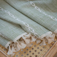 American Bohemian Curtain Cotton Linen Knitted Jacquard Curtain
