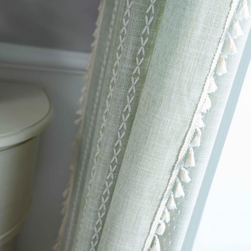 American Bohemian Curtain Cotton Linen Knitted Jacquard Curtain