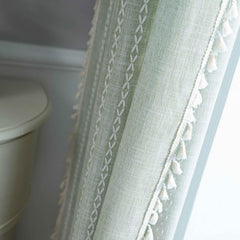 American Bohemian Curtain Cotton Linen Knitted Jacquard Curtain