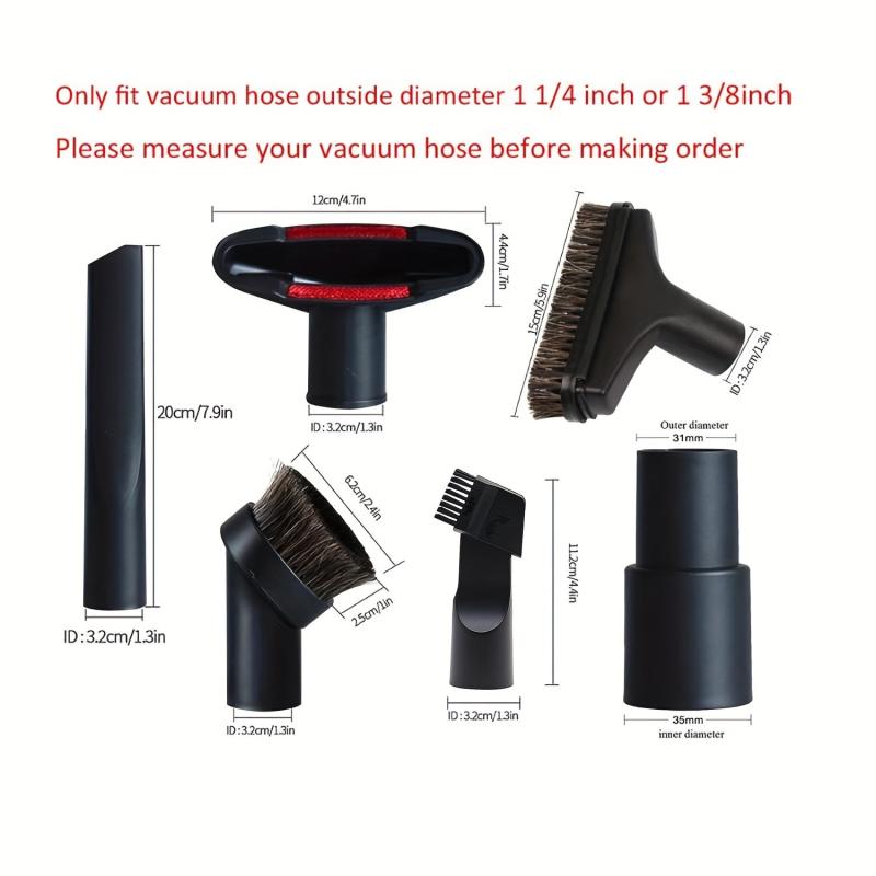 6pcs Vacuum Attachments Cleaning Kit Brush Nozzle Crevice Tool
