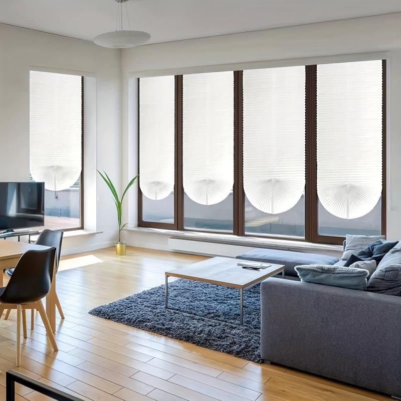 1pc Pleated Fabric Shades No Tools Temporary Window Blinds