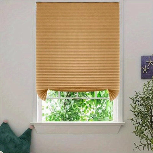 Blackout Door Curtain Pleated Sunshade for Privacy and Light Control