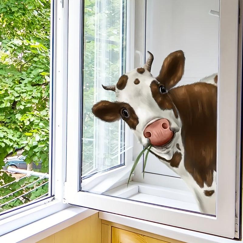 Cow Window Sticker Creative Animal Wall Film Home Decor