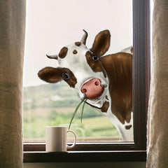 Cow Window Sticker Creative Animal Wall Film Home Decor