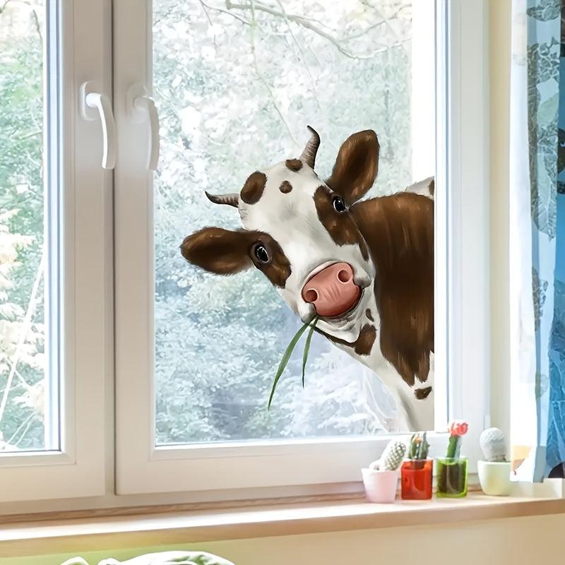 Cow Window Sticker Creative Animal Wall Film Home Decor