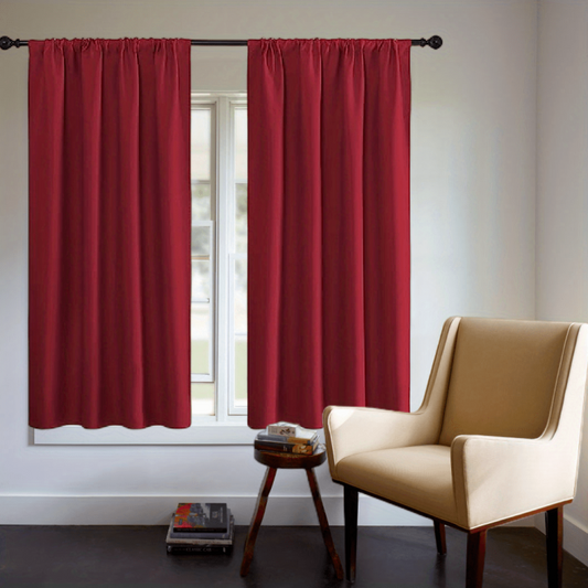 Thermal Insulated Blackout Curtains - Rod Pocket Window Drapes