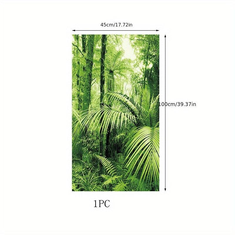 Green Forest Privacy Window Film for Home Decor