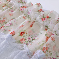 French Floral Short Curtain Romantic Kitchen Bedroom Decor Semi-Shading