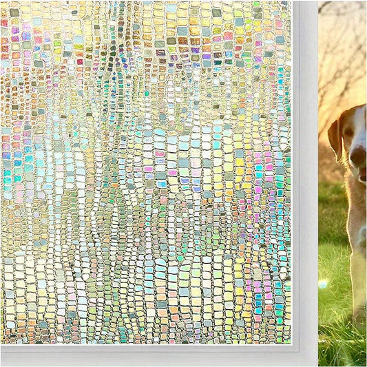 Privacy Window Film Stained Glass Decor Static Non Adhesive