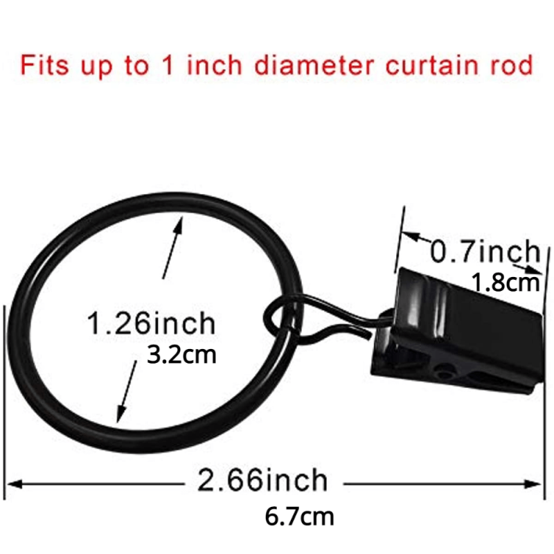 20pcs 40pcs Curtain Rings with Clips Drapery Hangers 3.2cm Interior Diameter
